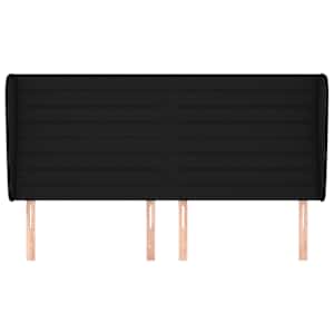 Čelo postele typu ušák černé 183x23x118/128 cm textil - obrázek 3