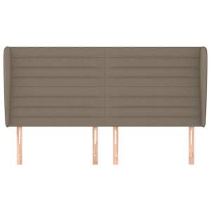 Čelo postele typu ušák taupe 183x23x118/128 cm textil - obrázek 3