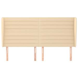 Čelo postele typu ušák krémové 183x23x118/128 cm textil - obrázek 3