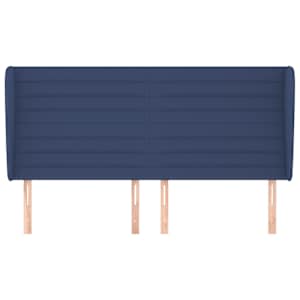 Čelo postele typu ušák modré 183x23x118/128 cm textil - obrázek 3