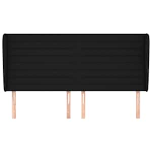 Čelo postele typu ušák černé 203x23x118/128 cm textil - obrázek 3