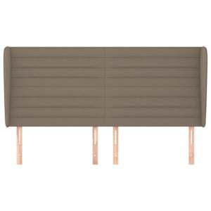 vidaXL T&ecirc;te de lit avec oreilles Taupe 203x23x118/128 cm Tissu