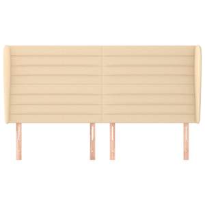 Čelo postele typu ušák krémové 203x23x118/128 cm textil - obrázek 3