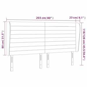 Čelo postele typu ušák krémové 203x23x118/128 cm textil - obrázek 9