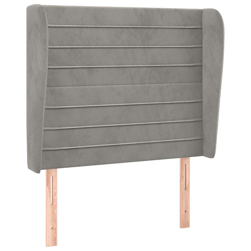 vidaXL Čelo postele typu ušák světle šedé 83 x 23 x 118/128 cm samet