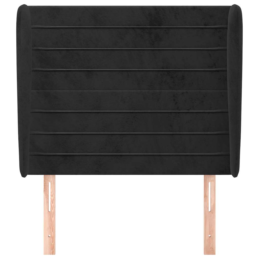 vidaXL Hoofdbord met randen 83x23x118/128 cm fluweel zwart, foto 2