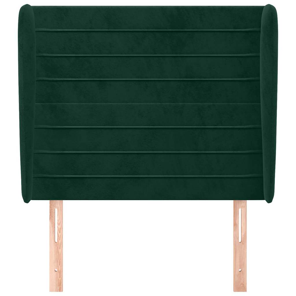 vidaXL - Hoofdbord - met - randen - 83x23x118/128 - cm - fluweel - donkergroen