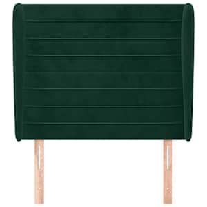 vidaXL T&ecirc;te de lit avec oreilles Vert fonc&eacute; 83x23x118/128 cm Velours