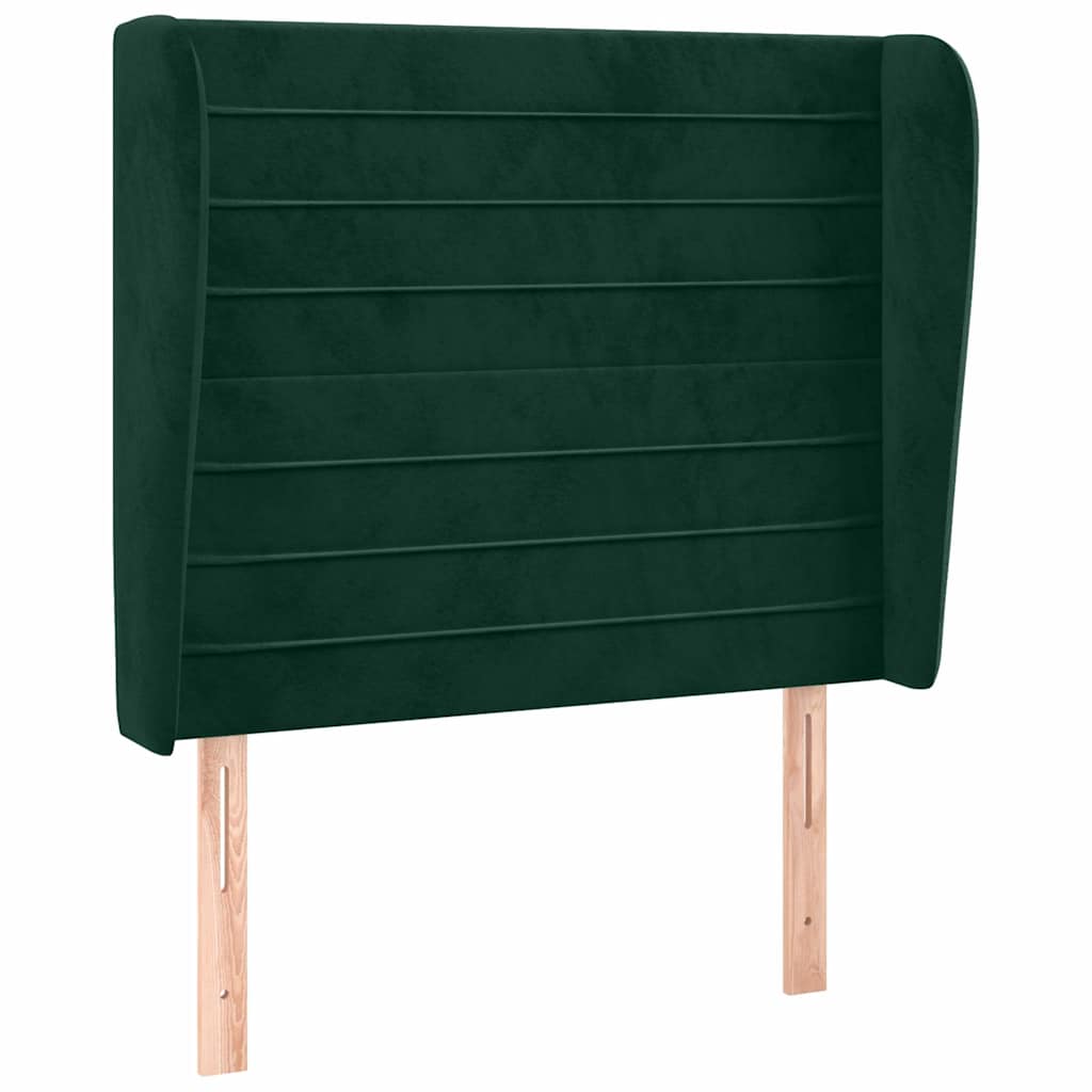 vidaXL Čelo postele typu ušák tmavě zelená 93x23x118/128 cm samet