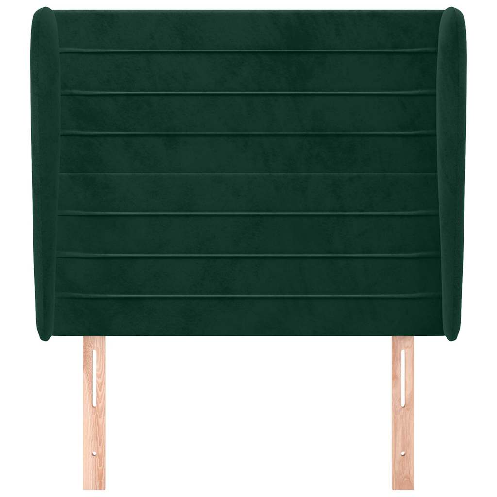 vidaXL - Hoofdbord - met - randen - 93x23x118/128 - cm - fluweel - donkergroen