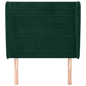 vidaXL Čelo postele typu u&scaron;&aacute;k tmavě zelen&aacute; 93x23x118/128 cm samet