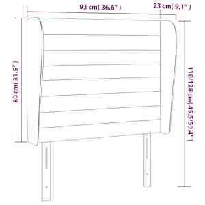 Čelo postele typu ušák tmavě modrá 93x23x118/128 cm samet - obrázek 7