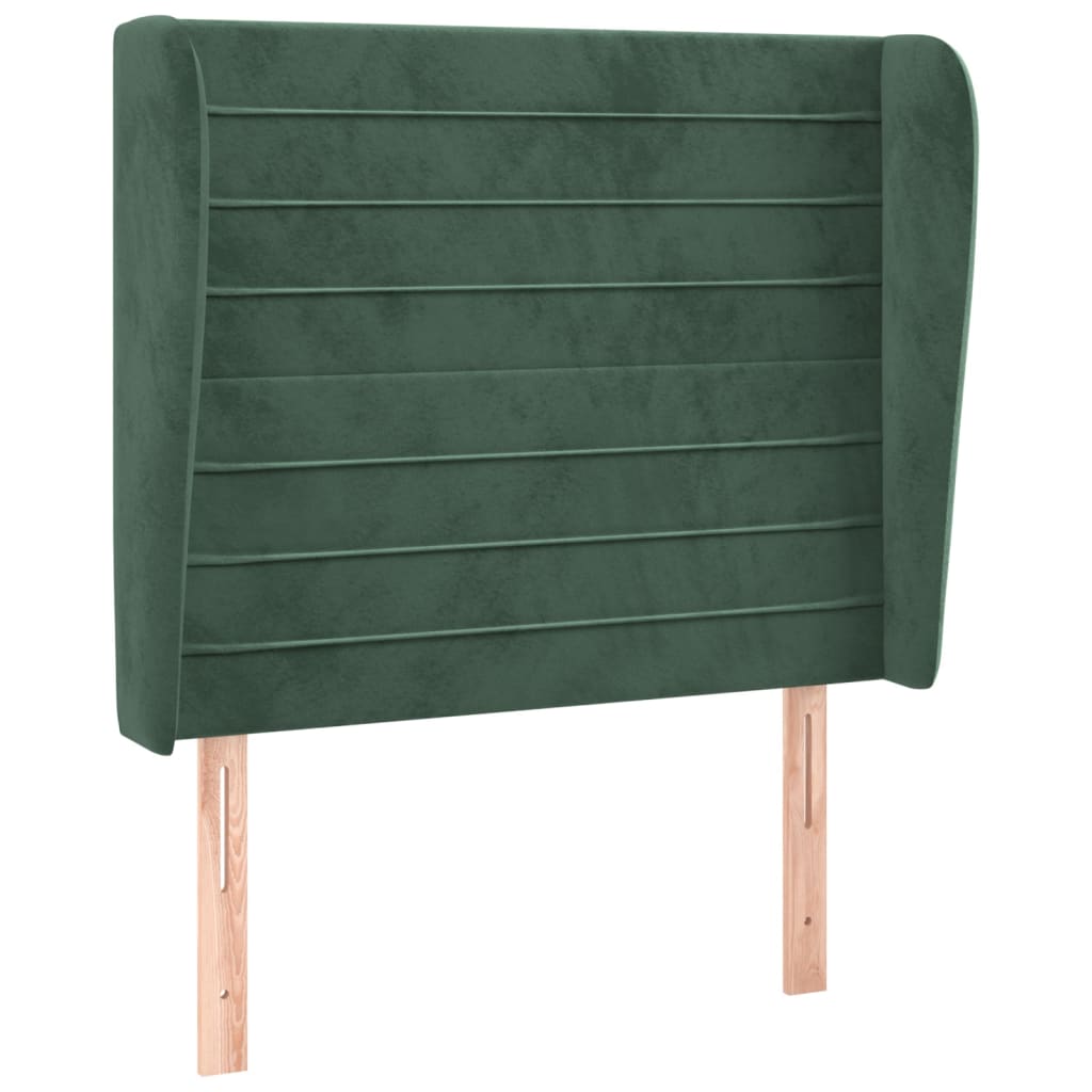 vidaXL Čelo postele typu ušák tmavě zelená 103x23x118/128 cm samet