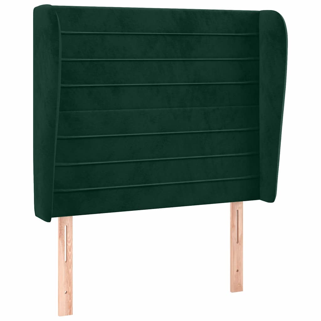 vidaXL Čelo postele typu ušák tmavě zelená 103x23x118/128 cm samet