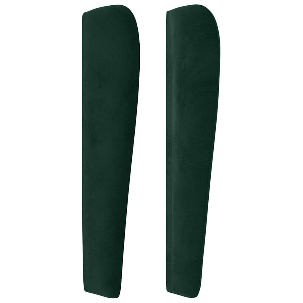 vidaXL Hoofdbord met randen 103x23x118/128 cm fluweel donkergroen groen, foto 4