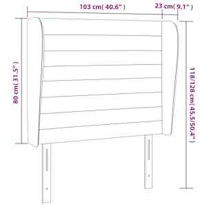 Čelo postele typu ušák tmavě zelená 103x23x118/128 cm samet - obrázek 7