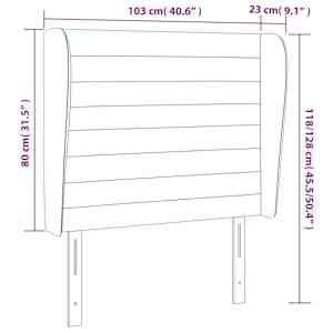 Čelo postele typu ušák tmavě hnědé 103x23x118/128 cm textil - obrázek 7
