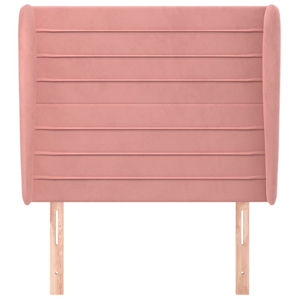 vidaXL Hoofdbord met randen 103x23x118/128 cm fluweel roze afbeelding