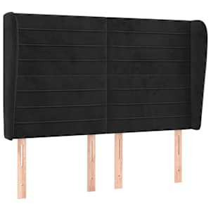 Čelo postele typu ušák černé 147x23x118/128 cm samet - obrázek 2