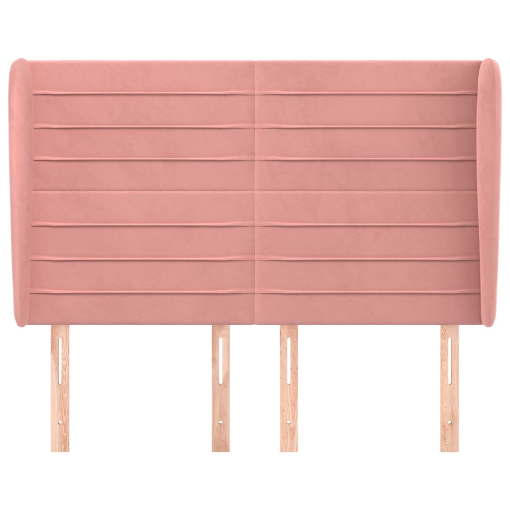 Thumbnail - vidaXL Kopfteil mit Ohren Rosa 147x23x118/128 cm Samt