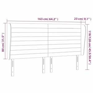 Čelo postele typu ušák světle šedé 163x23x118/128 cm samet - obrázek 9
