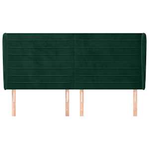 Čelo postele typu ušák tmavě zelená 163x23x118/128 cm samet - obrázek 3