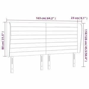 Čelo postele typu ušák tmavě zelená 163x23x118/128 cm samet - obrázek 7