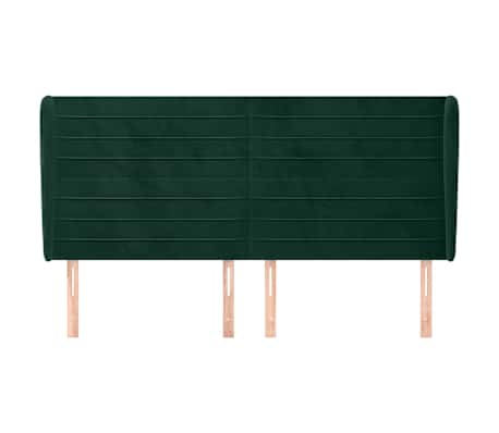 vidaXL Cabecero con orejas de terciopelo verde oscuro 183x23x118/128cm