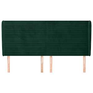 vidaXL Cabecero con orejas de terciopelo verde oscuro 183x23x118/128cm