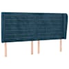 vidaXL voodipeats servadega, tumesinine, 183x23x118/128 cm, samet