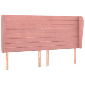 Čelo postele typu ušák růžová 183x23x118/128 cm samet - obrázek 2