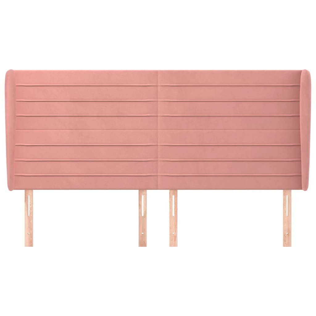 Thumbnail - vidaXL Kopfteil mit Ohren Rosa 183x23x118/128 cm Samt