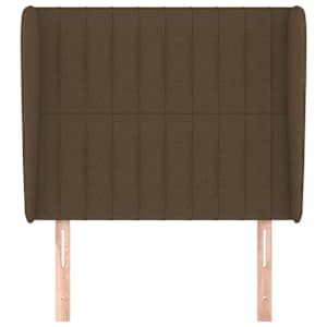 Čelo postele typu ušák tmavě hnědé 83 x 23 x 118/128 cm textil - obrázek 3