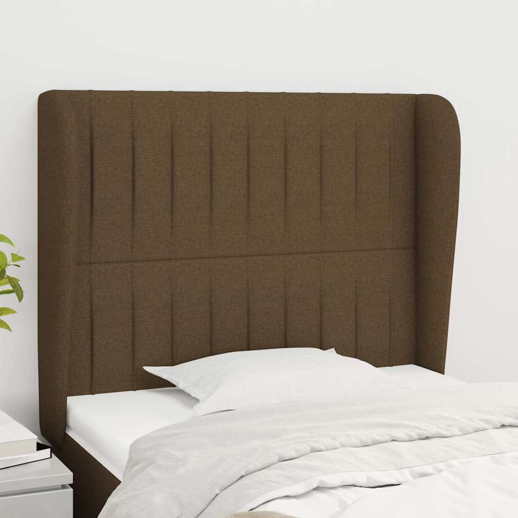 vidaXL Kopfteil mit Ohren Dunkelbraun 83x23x118/128 cm Stoff