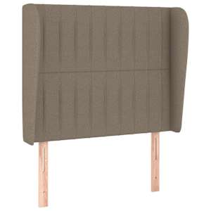 Čelo postele typu ušák taupe 83 x 23 x 118/128 cm textil - obrázek 2