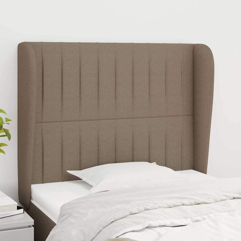 Sengegavl Med Kanter Stof - Gråbrun / 83 X 23 x 118/128 cm