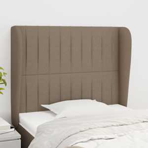 Čelo postele typu ušák taupe 83 x 23 x 118/128 cm textil - obrázek 1