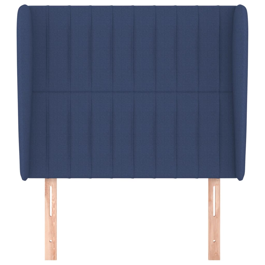 vidaXL Hoofdbord met randen 83x23x118/128 cm stof blauw afbeelding