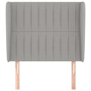 Čelo postele typu ušák světle šedé 93 x 23 x 118/128 cm textil - obrázek 3