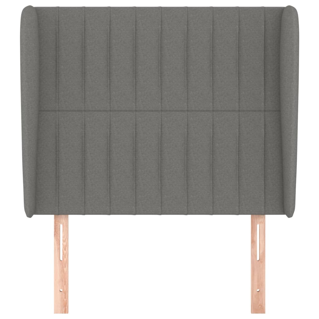 vidaXL Hoofdbord met randen 93x23x118/128 cm stof donkergrijs afbeelding