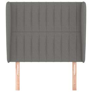 Čelo postele typu ušák tmavě šedé 93x23x118/128 cm textil - obrázek 3