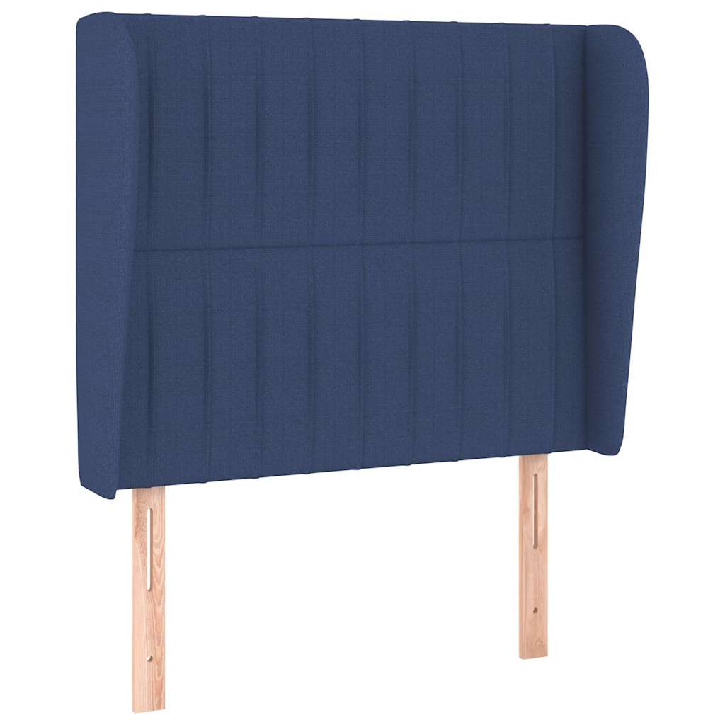 vidaXL Hoofdbord met randen 93x23x118/128 cm stof blauw, foto 3