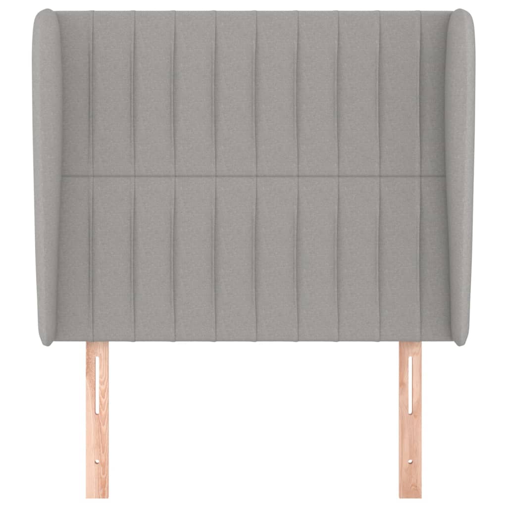 vidaXL Hoofdbord met randen 103x23x118/128 cm stof lichtgrijs afbeelding
