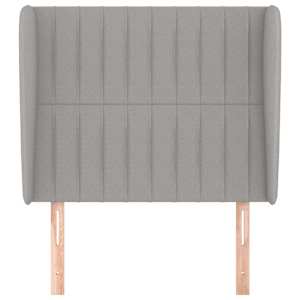 Čelo postele typu ušák světle šedé 103x23x118/128 cm textil - obrázek 3