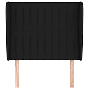 Čelo postele typu ušák černé 103x23x118/128 cm textil - obrázek 3