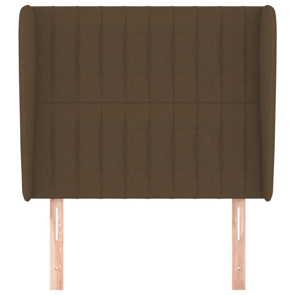 vidaXL sötétbarna szövet fejtámla szárnyakkal 103 x 23 x 118/128 cm