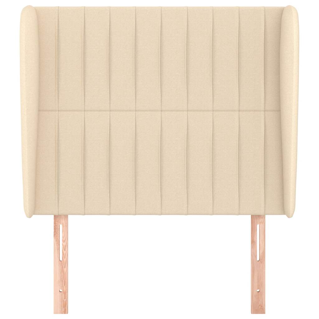 vidaXL Hoofdbord met randen 103x23x118/128 cm stof crèmekleurig, foto 2