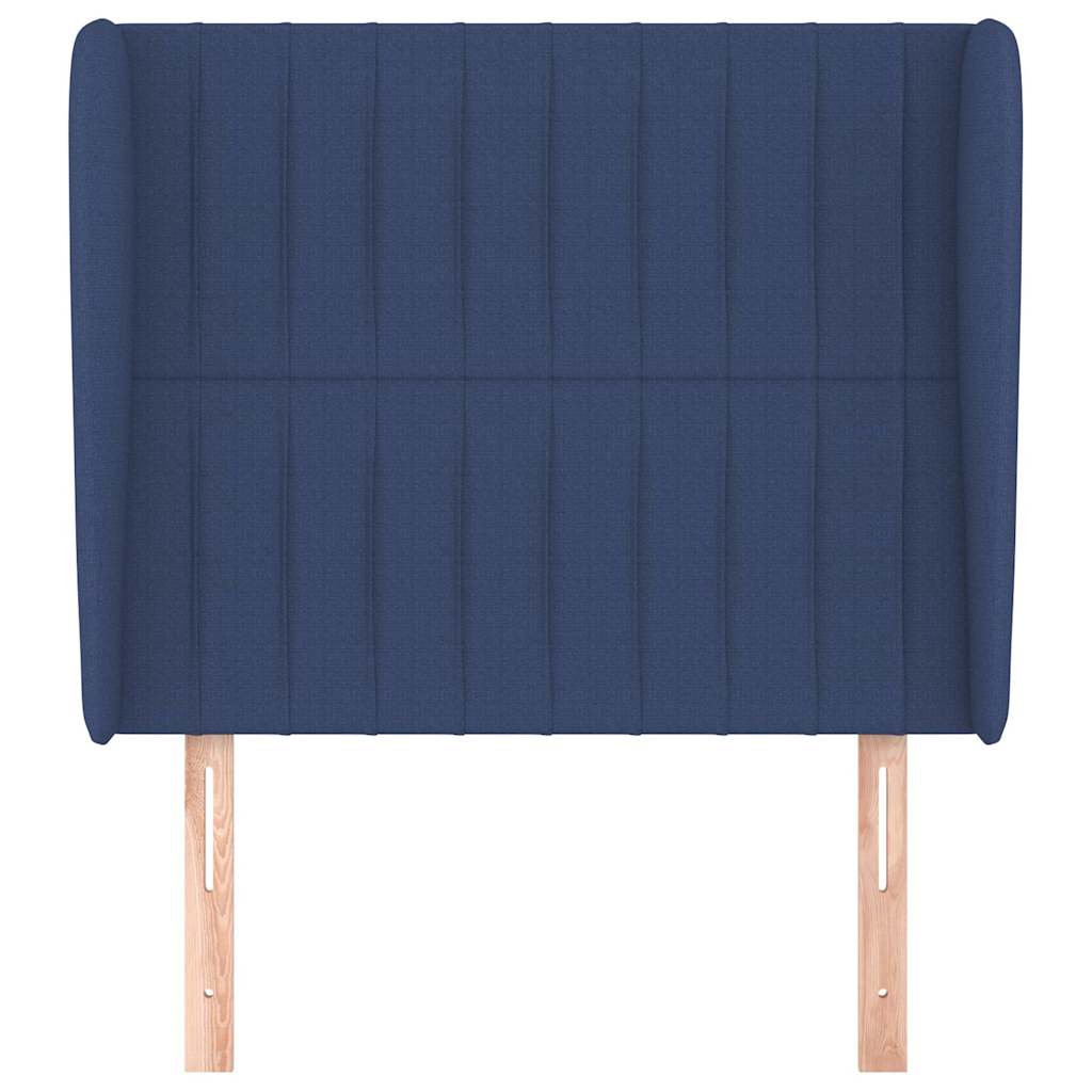 vidaXL Hoofdbord met randen 103x23x118/128 cm stof blauw, foto 2