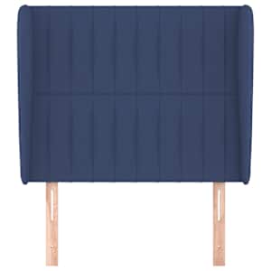 Čelo postele typu ušák modré 103x23x118/128 cm textil - obrázek 3