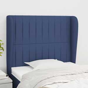 Čelo postele typu ušák modré 103x23x118/128 cm textil - obrázek 1